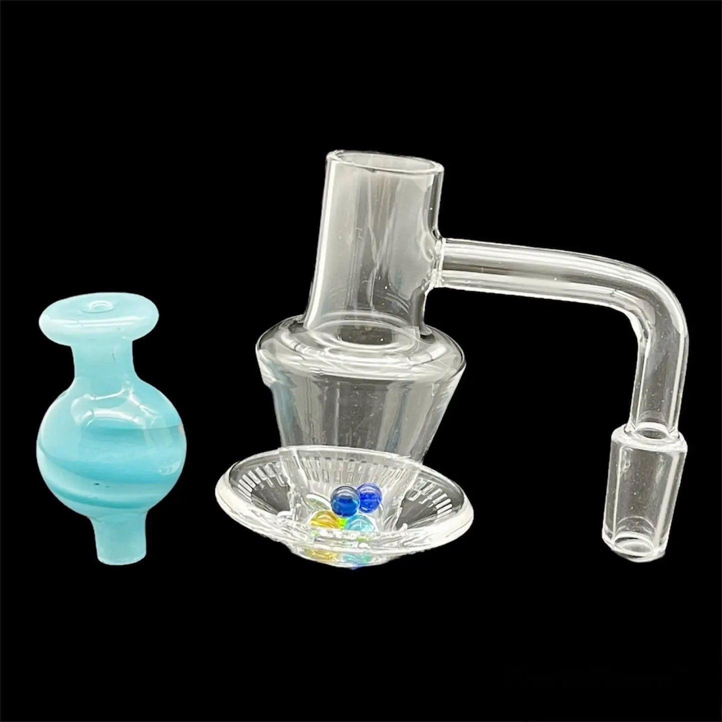 14mm Male Quartz Banger Set with Cap and Colored Balls uniquesmokeshop.com