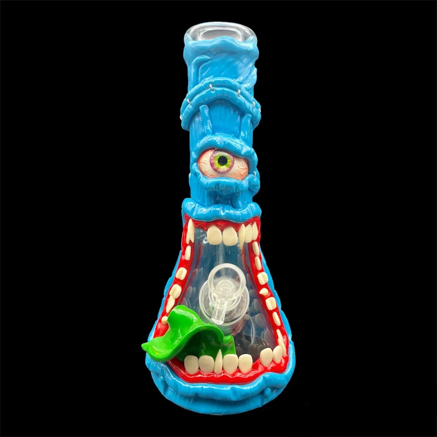 3D blue glass bong