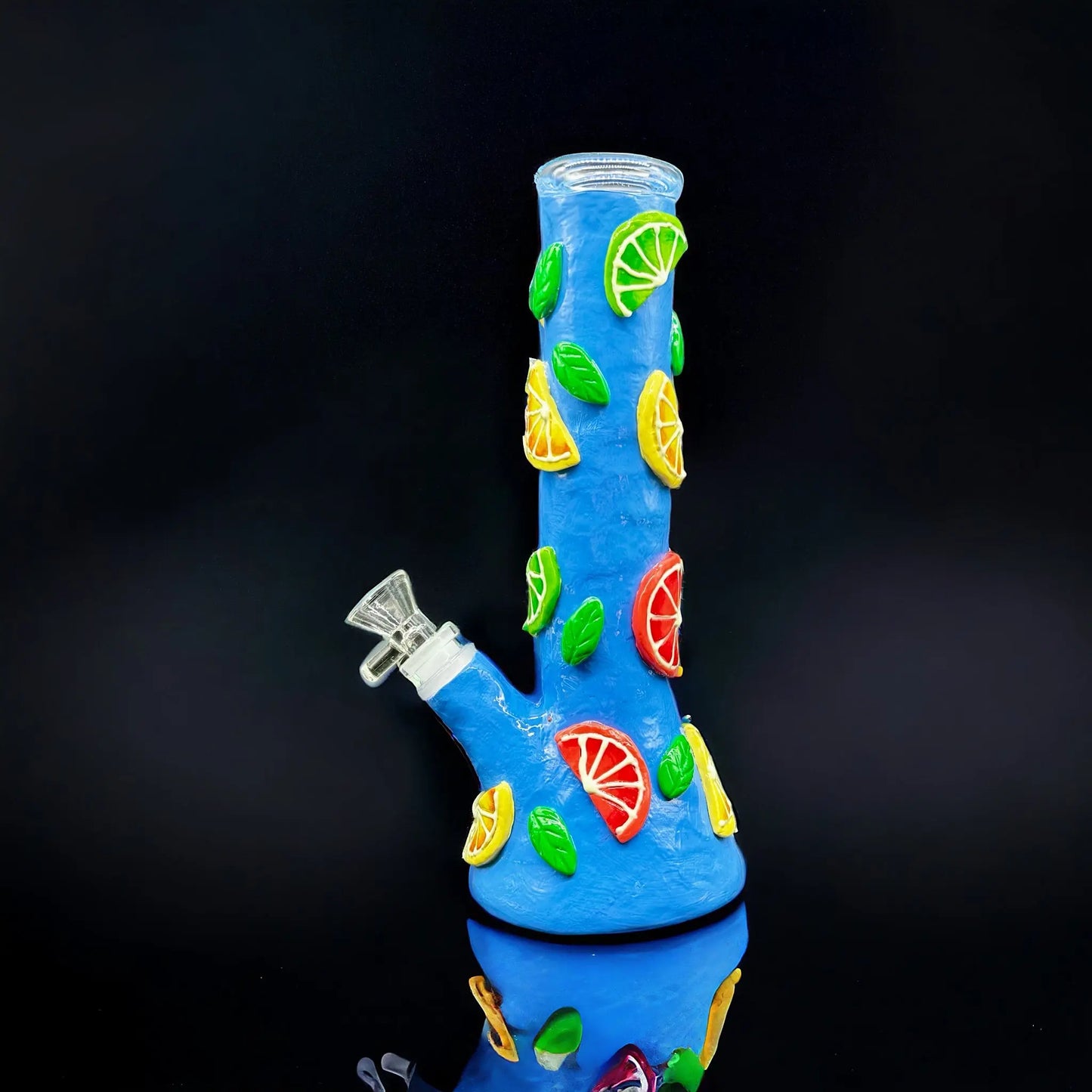 3D Lemon & Lime Glow in the Dark Beaker blue color