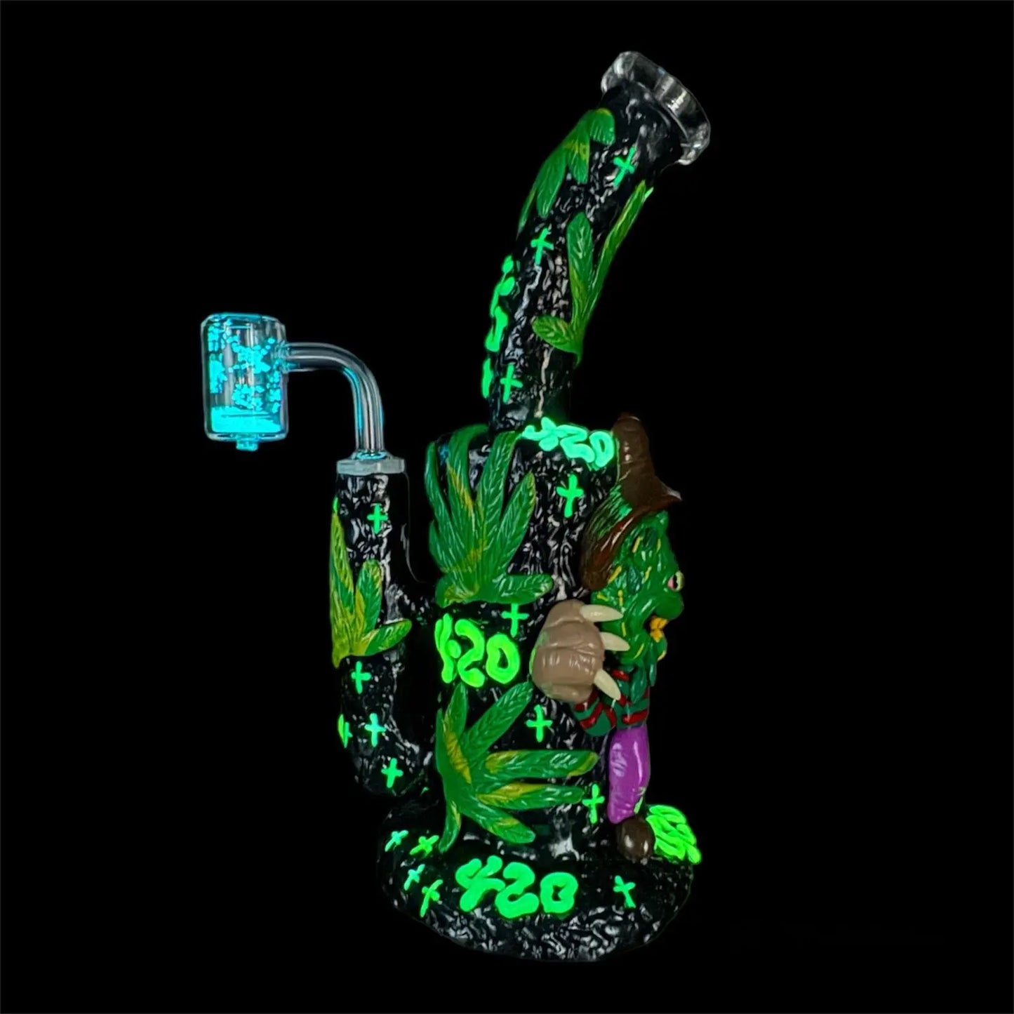 420 Leaf Glow In The Dark Dab Rig 10ยป new