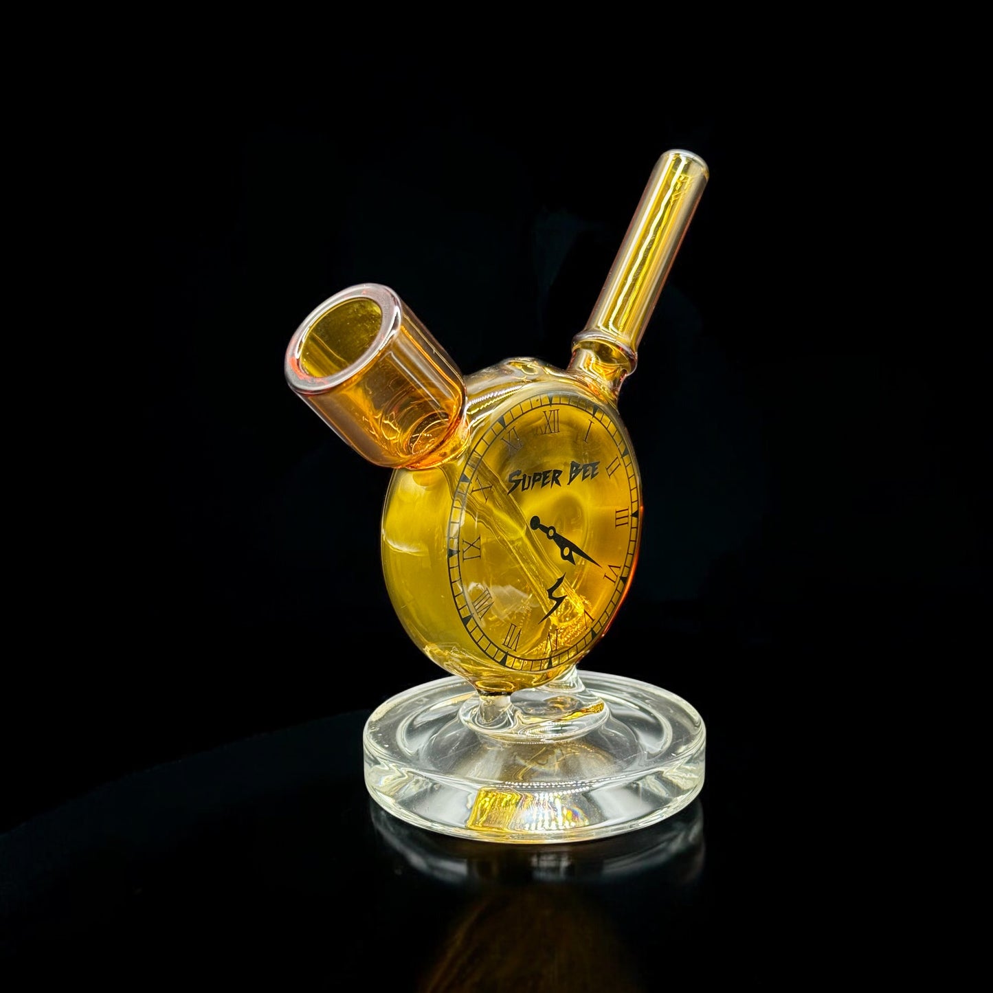 420 Clock Mini Bubbler gold