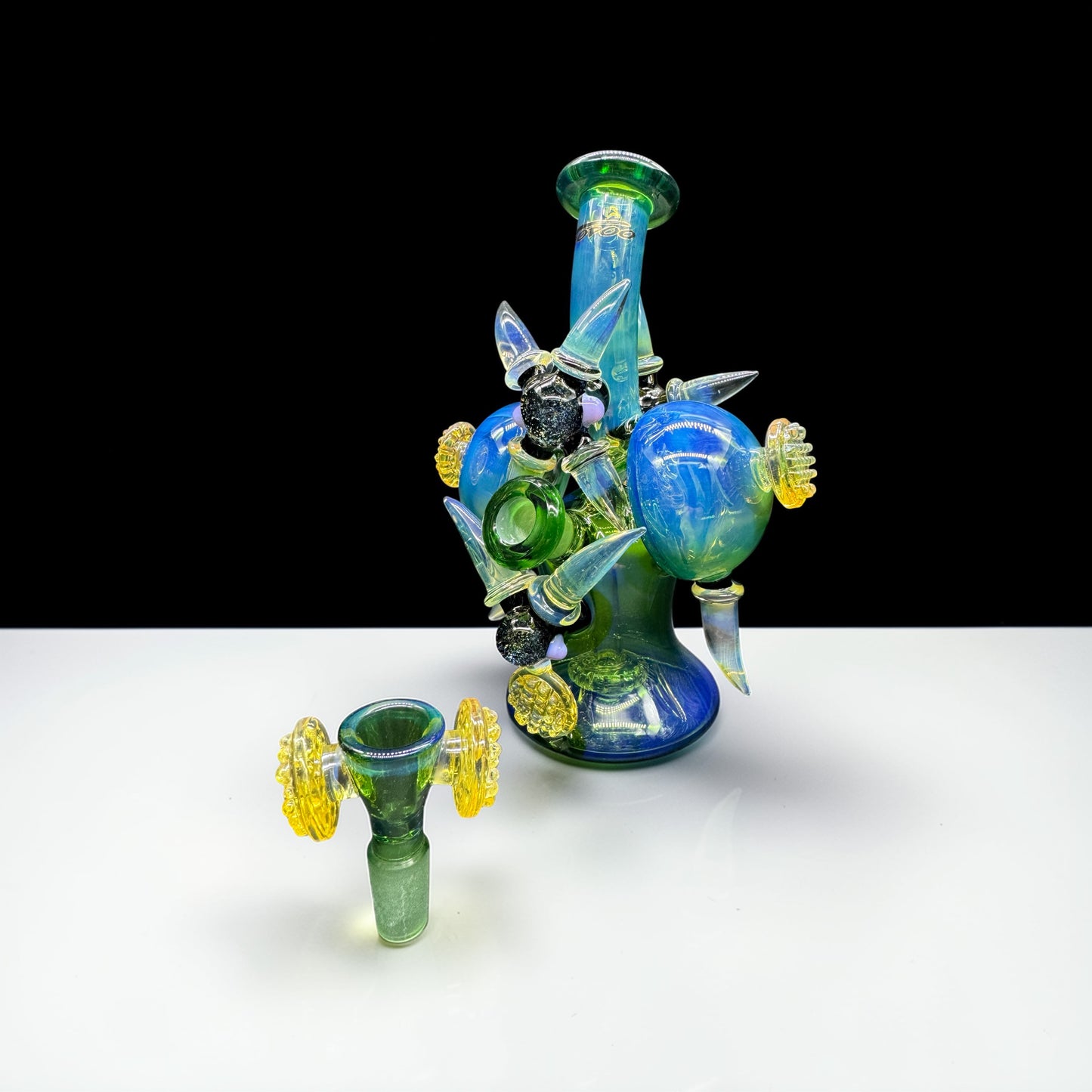 Unique Hand Blown Glass Water Pipe slide removed