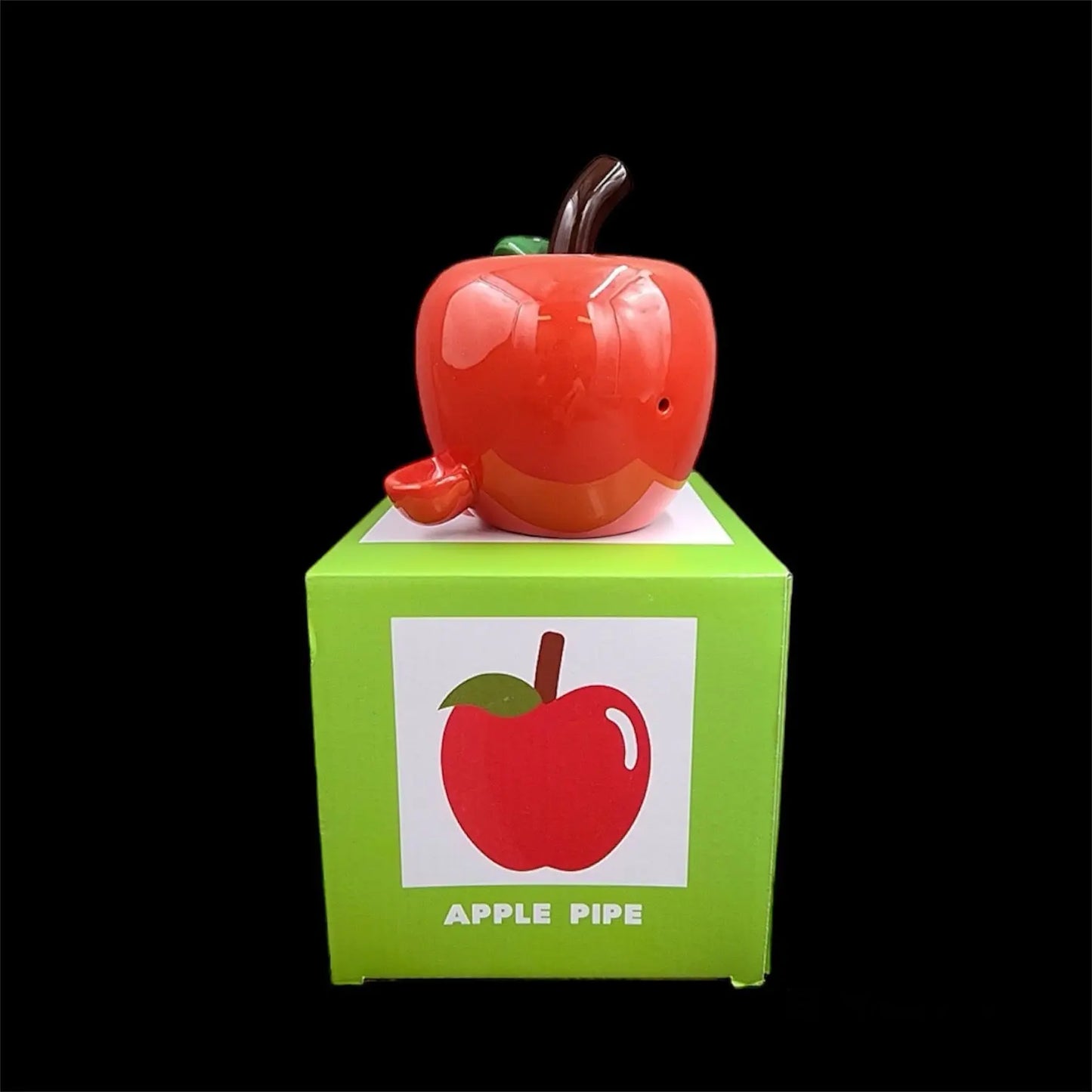 Apple Shaped Ceramic Pipes red