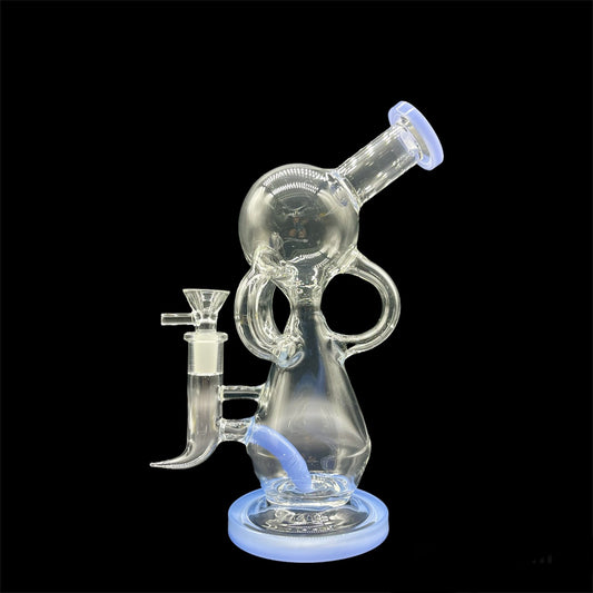 Blue - Clear Recycler Bong 10"