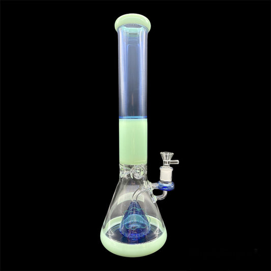 Blue Green LUTO Glass Beaker Bong 16''