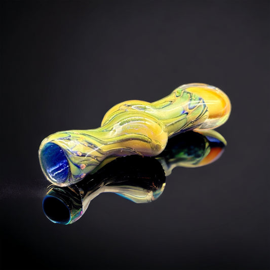Blue & Gold Chillums Glass Pipe