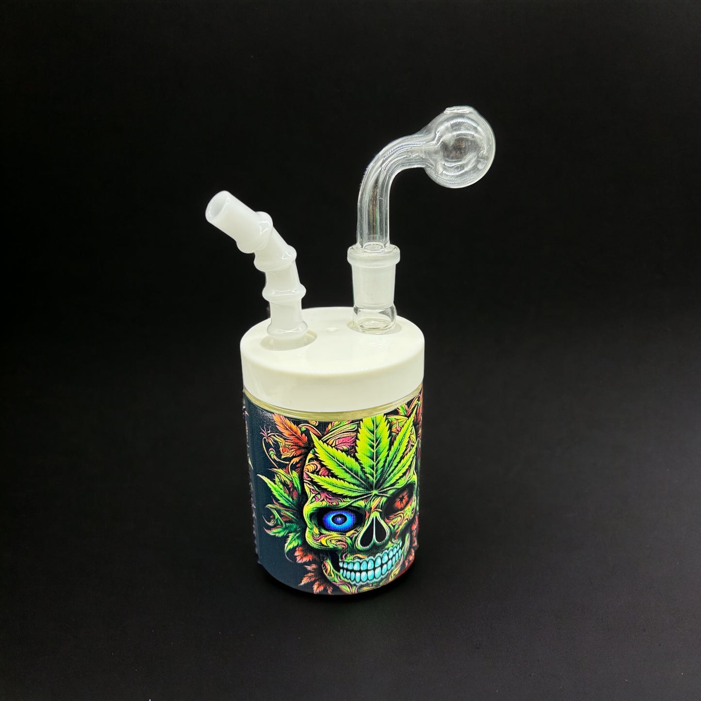 Can Oil Burner Bubbler with Skull design