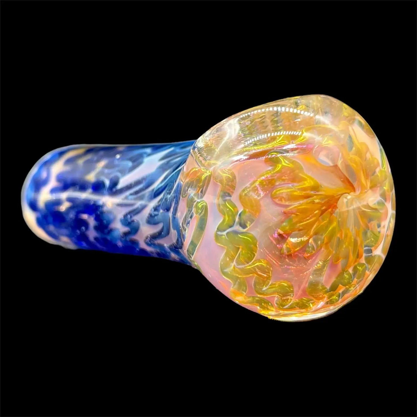 Colored Golden Fumed Glass Pipe