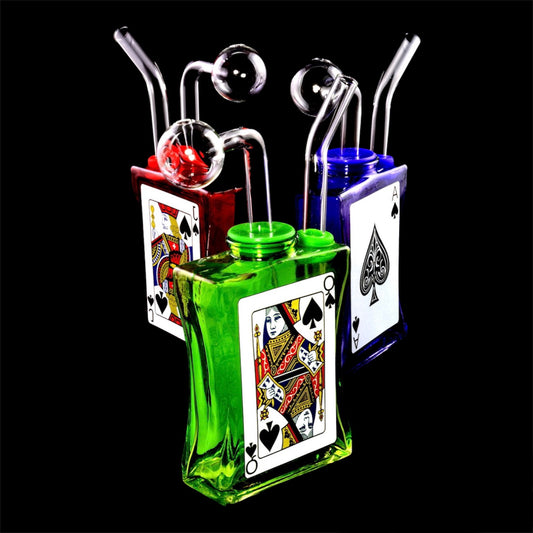 Colored Glass Poker Card Oil Burner