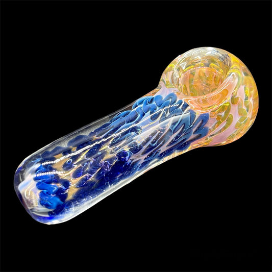 Colored Golden Fumed Glass Pipe