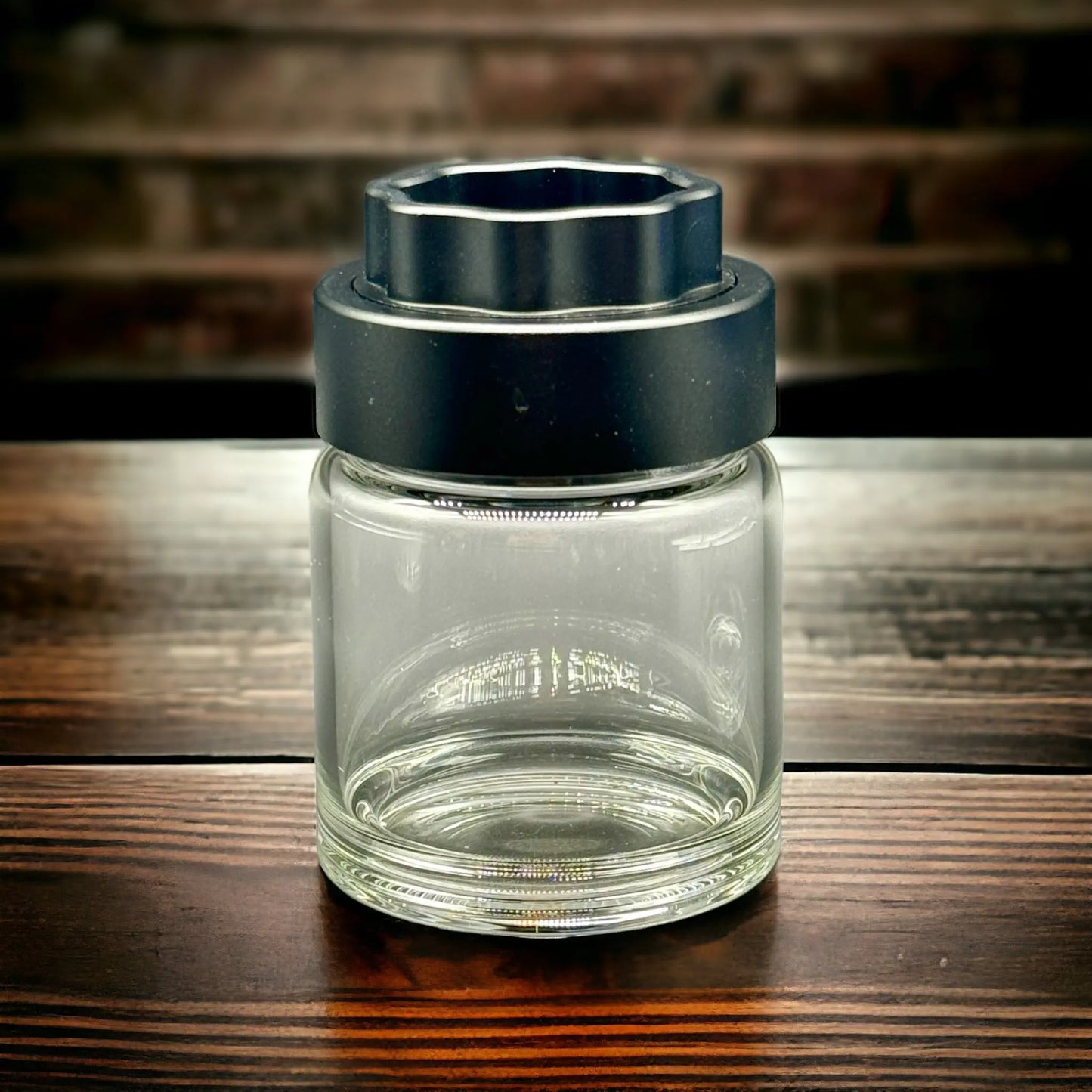 Exclusive 2 in 1 Glass Jar & Herb Grinder black color