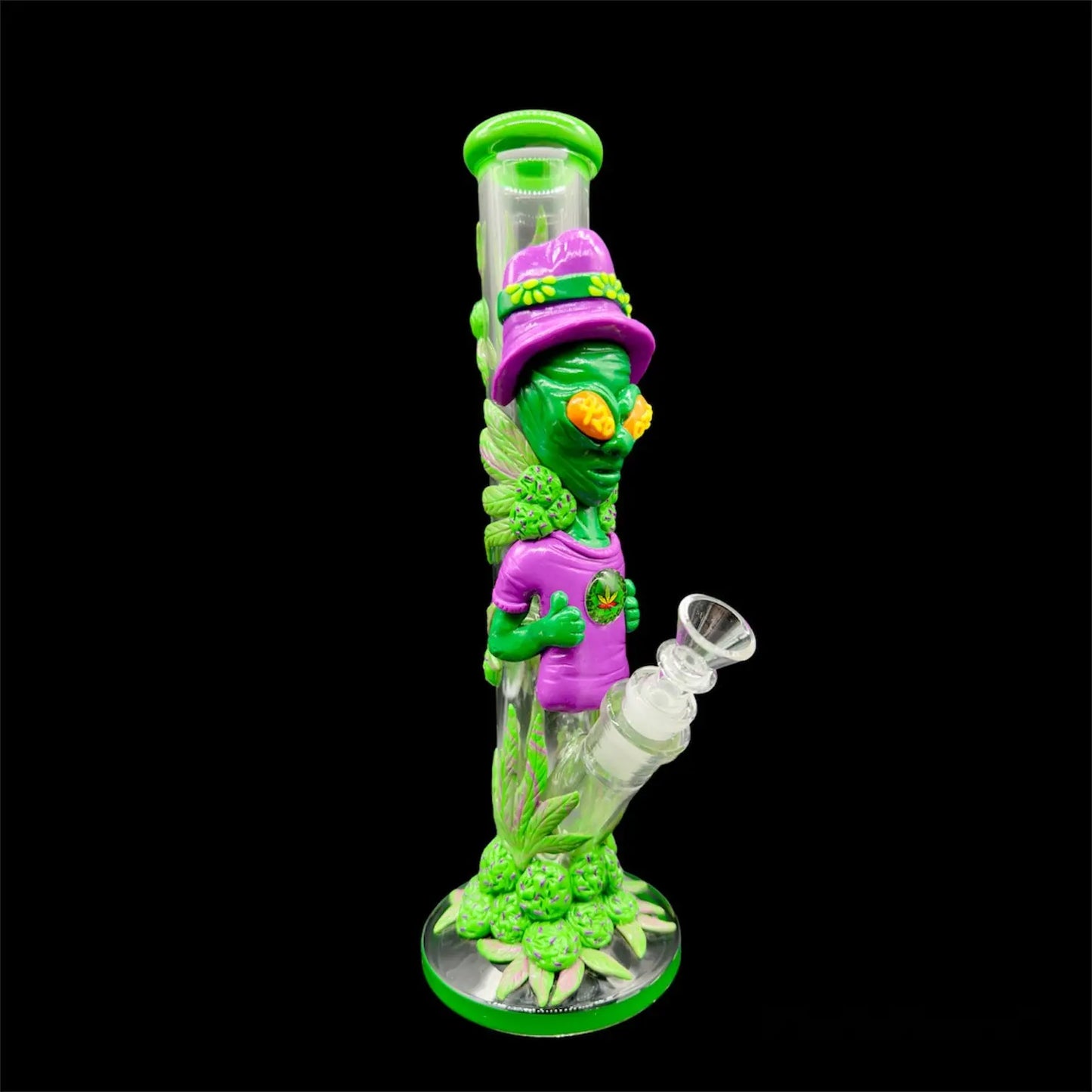 Funny Alien Straight Bong 12» green