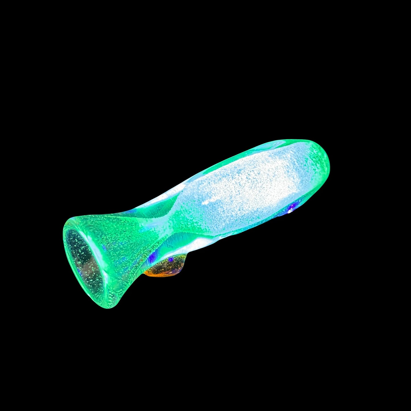 Glow in the Dark Glass Chillums blue