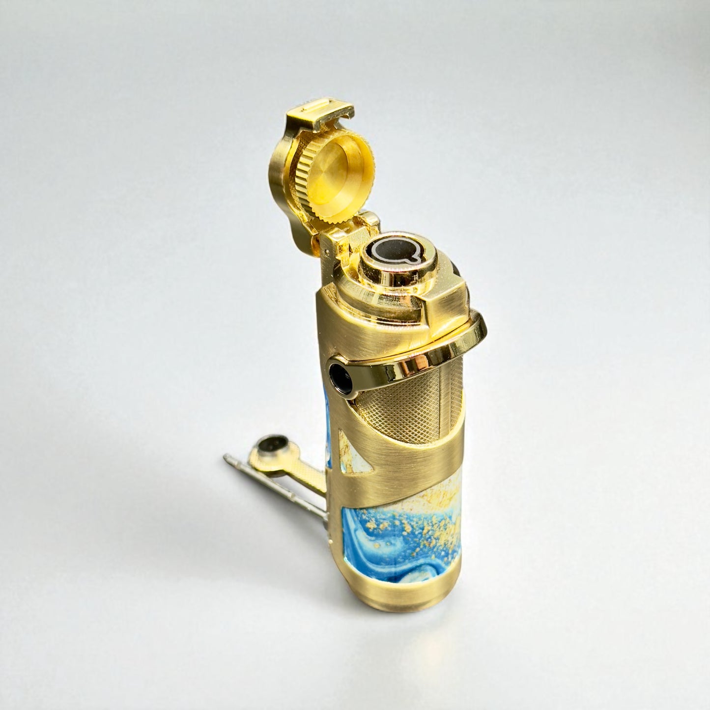 Scorch Torch 61824 – 3.5” Single Flame Heavy-Duty Metal Butane Lighter with Built-In Tools