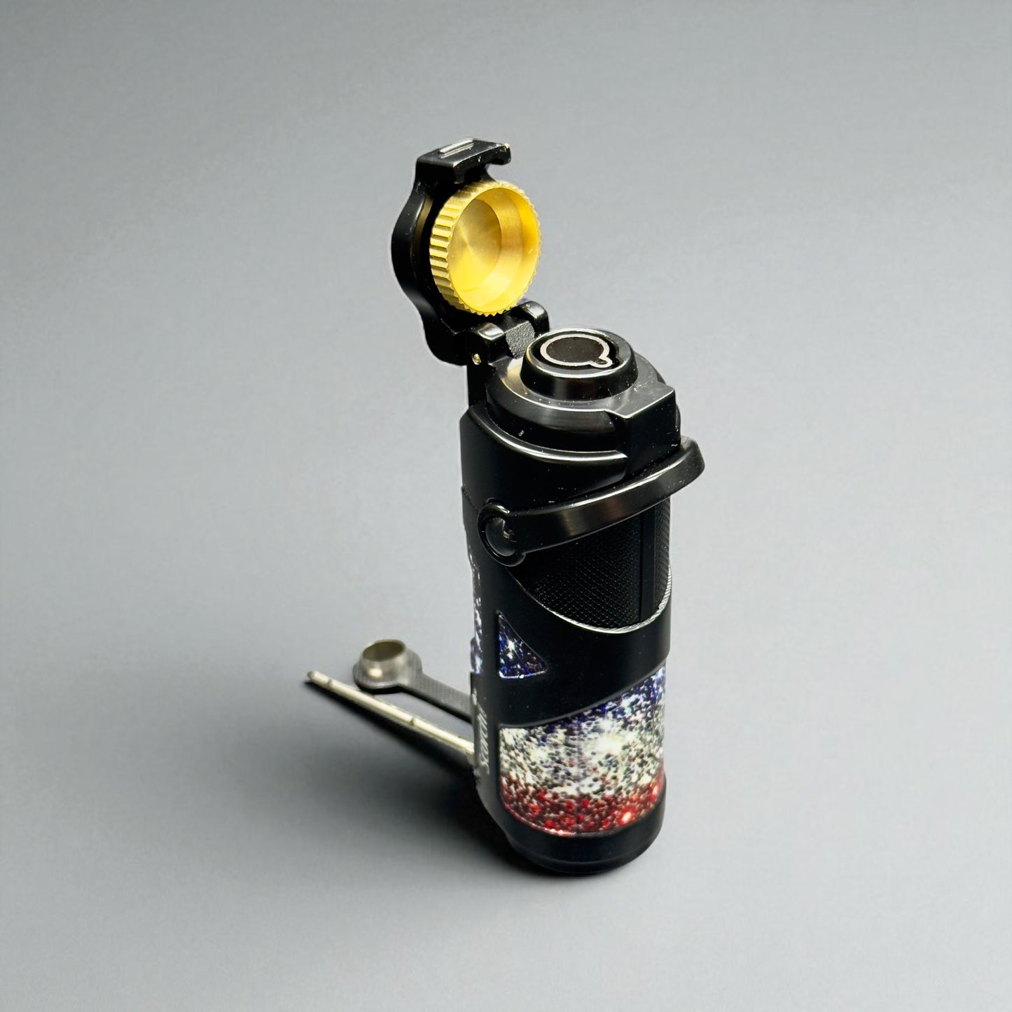 Scorch Torch 61824 – 3.5” Single Flame Heavy-Duty Metal Butane Lighter with Built-In Tools