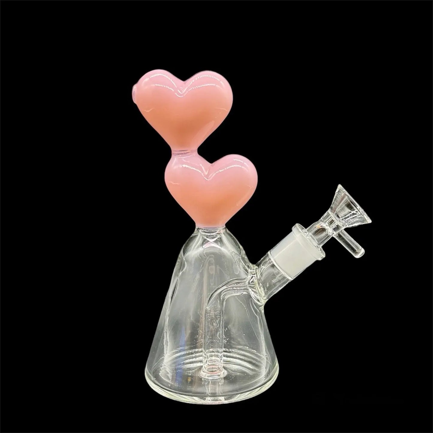 double heart pink bong