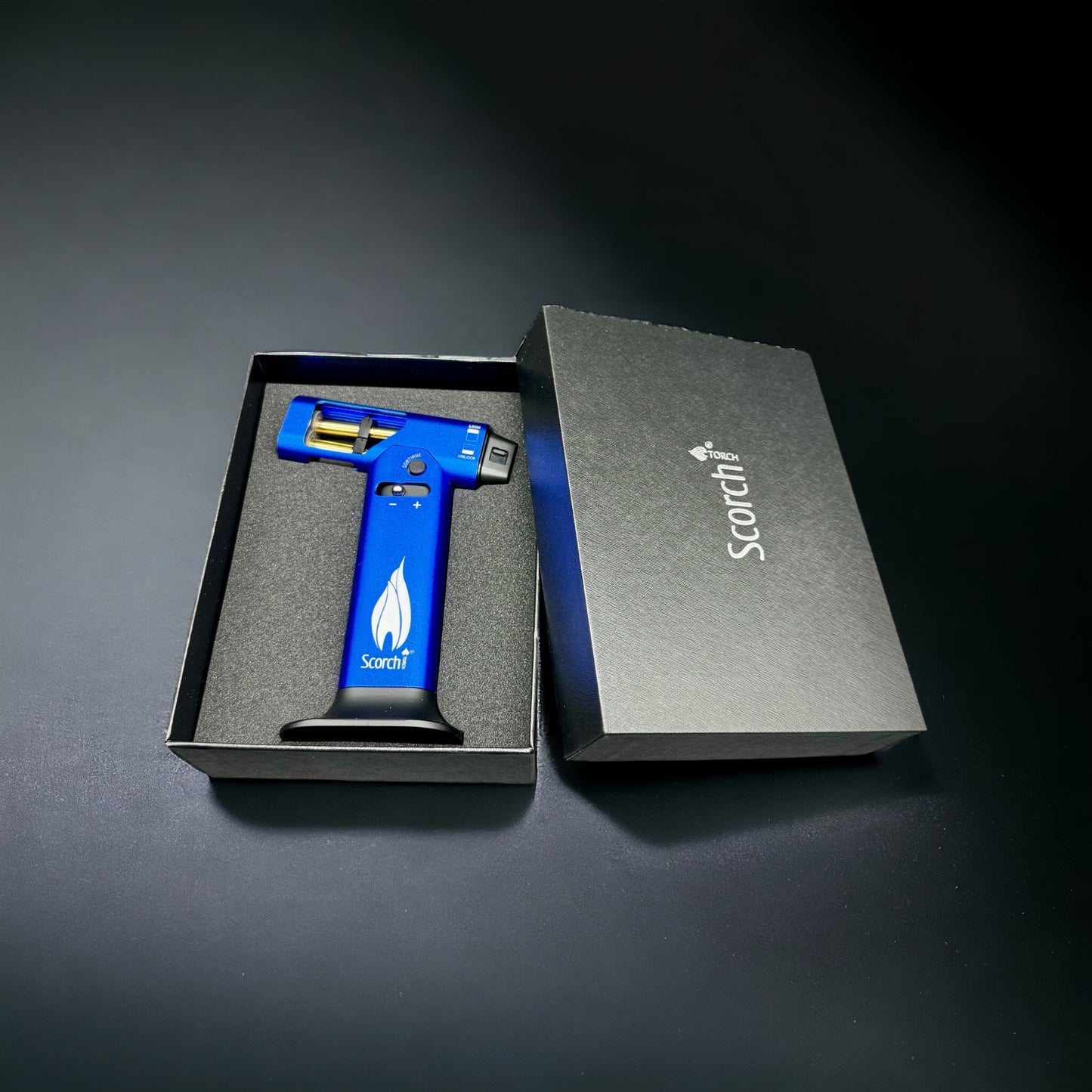 Powerful Scorch Torch Lighter Double Flame blue with box
