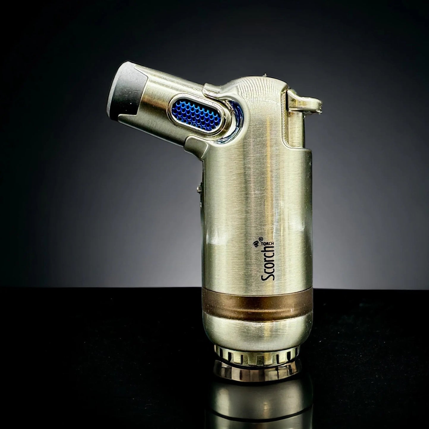 SCORCH TORCH Powerful Triple Jet Flame Butane Refillable Torch Lighter 61744 silver color