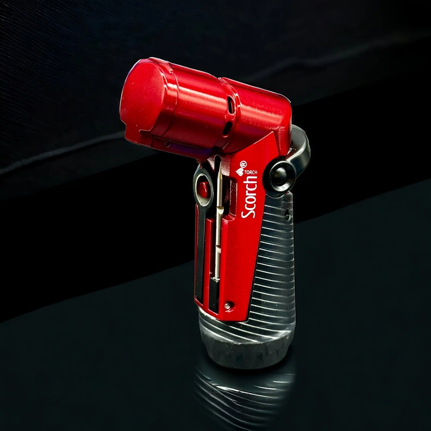 SCORCH TORCH Triple Jet Flame Butane Refillable Torch Lighter 61760 red color