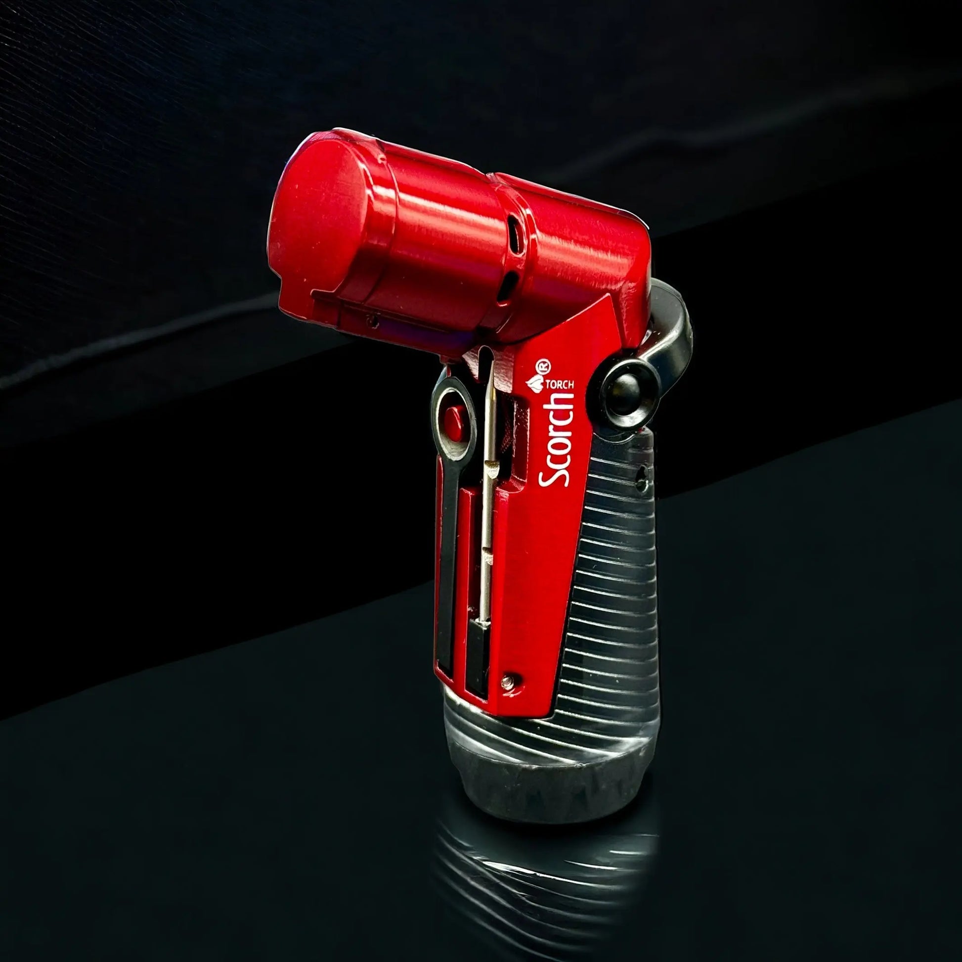 SCORCH TORCH Triple Jet Flame Butane Refillable Torch Lighter 61760 red color