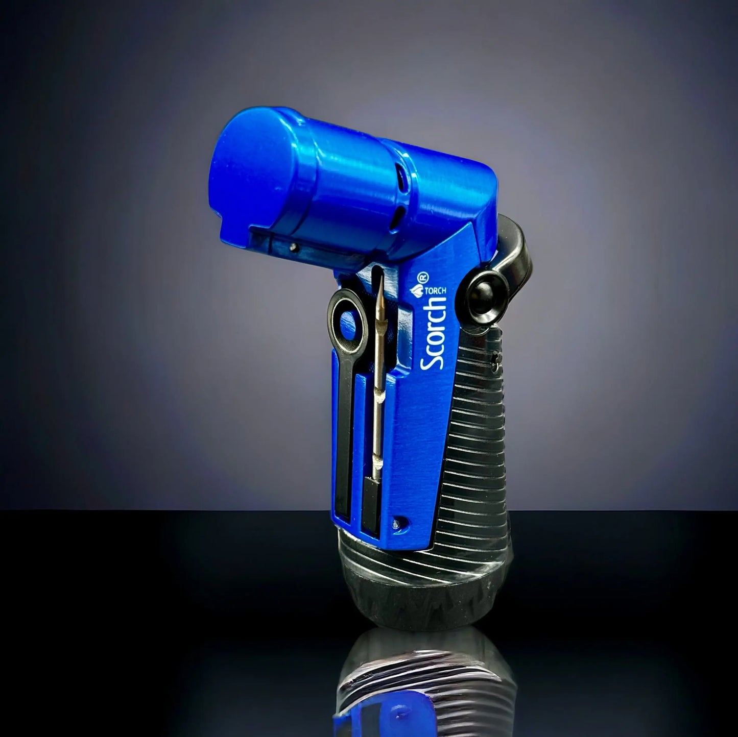 SCORCH TORCH Triple Jet Flame Butane Refillable Torch Lighter 61760 blue color