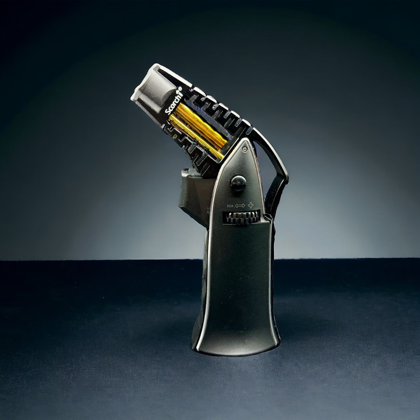 Scorch Torch Lighter Flame Adjustable Butane Refillable black white color