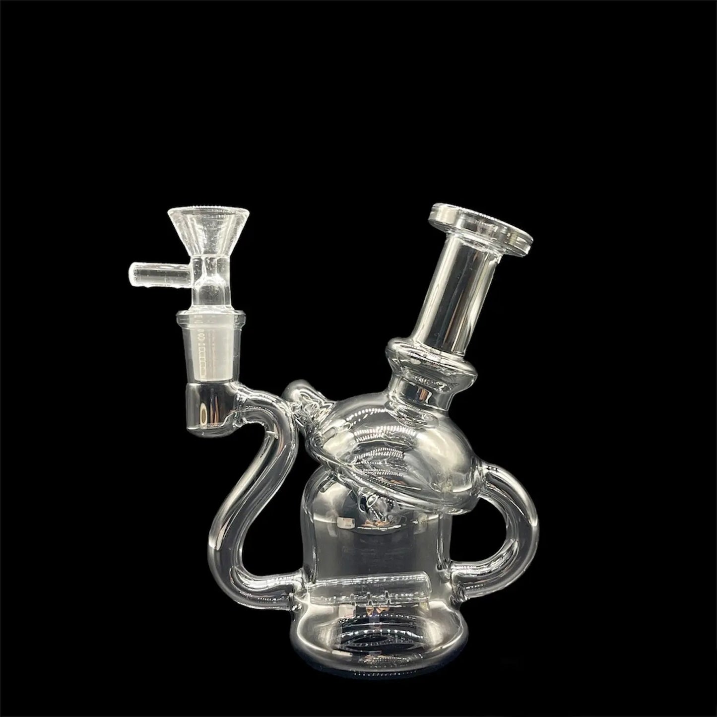 Unique Mini Recycler Glass Bong 6» black