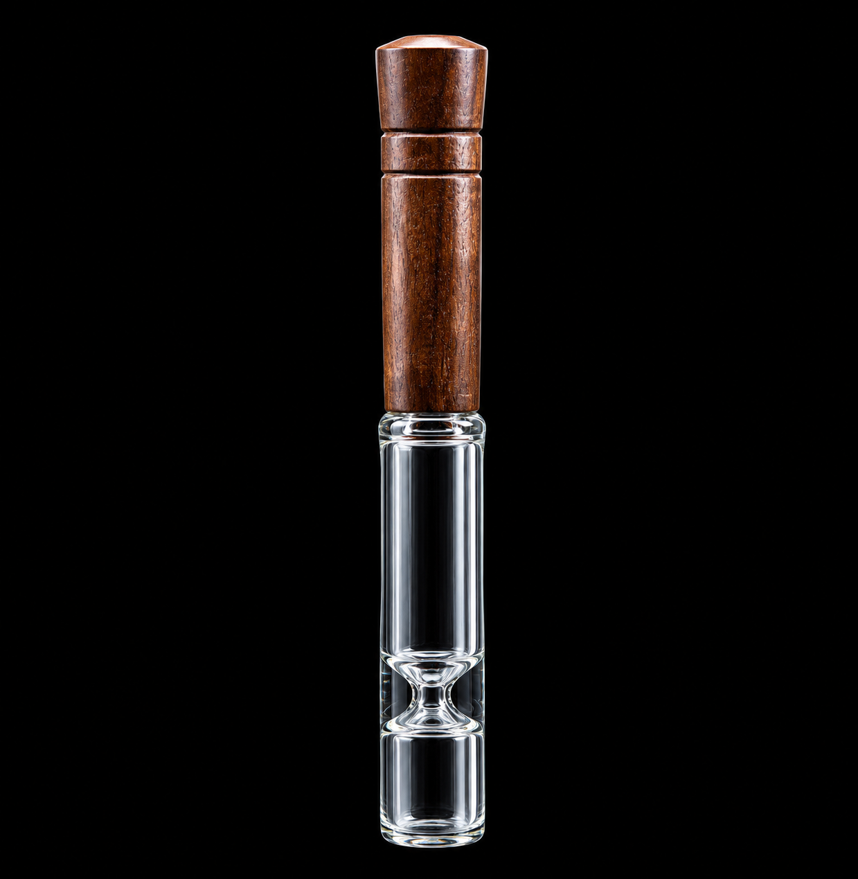 Wood & Glass One Hitter Pipe standing