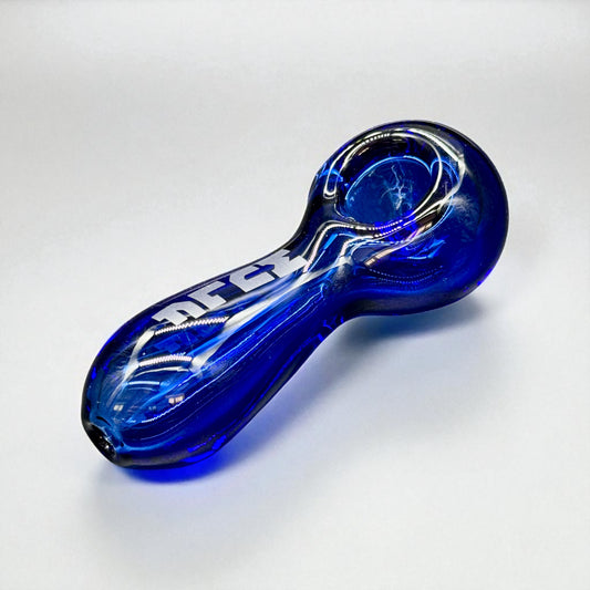 Blue glass pipe on a white background