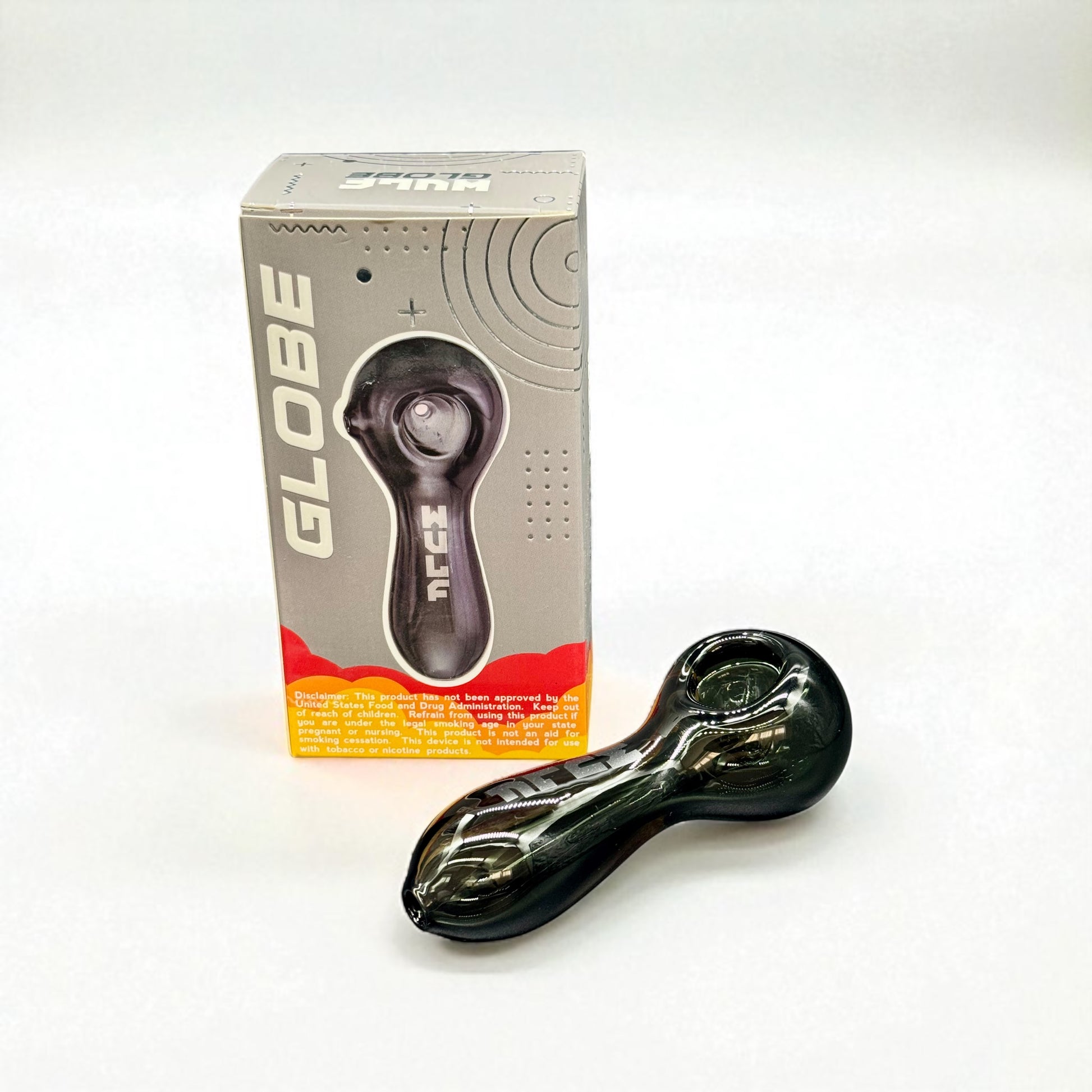 black glass pipe with packaging