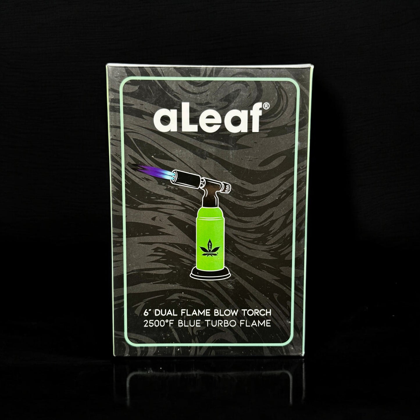 aLeaf 6” Dual Flame Butane Torch Lighter – 2500°F Blue Turbo Flame, Refillable & Adjustable
