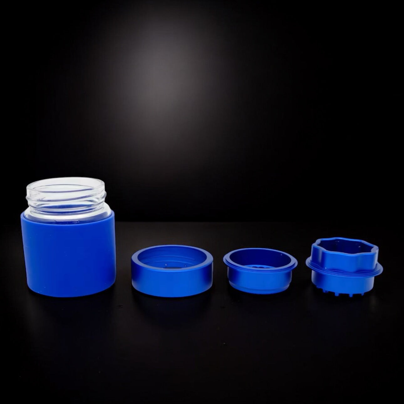 2-in-1 Aluminum Grinder with Glass Jar | Herb Grinder & Storage Container