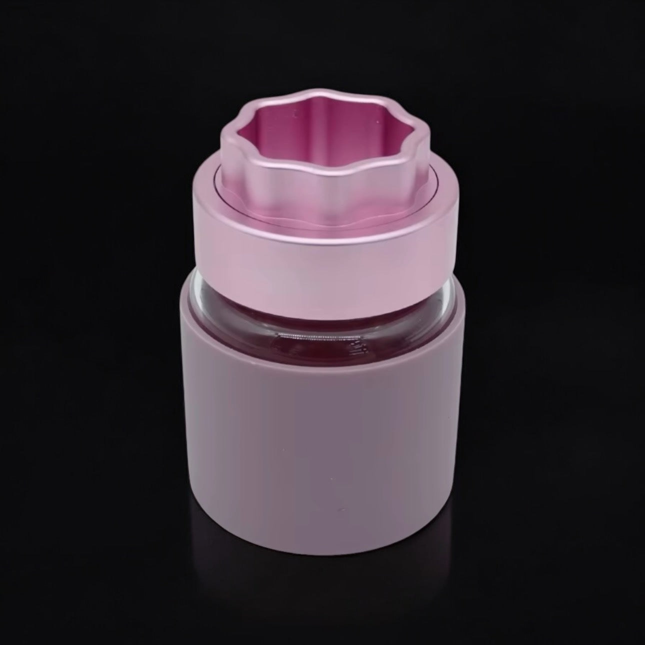 Pink color 2 in 1 glass jar an grinder