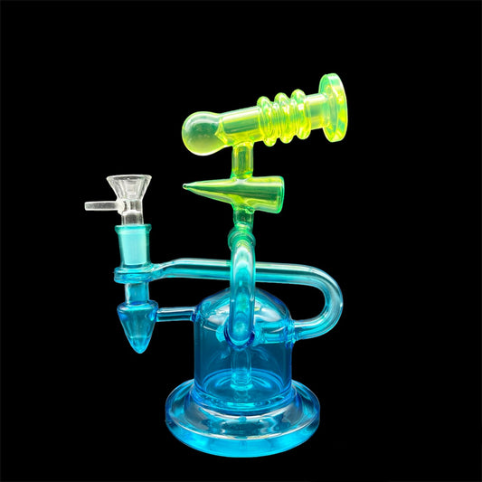 Spider Recycler Glass Bong 8.5’’ blue green