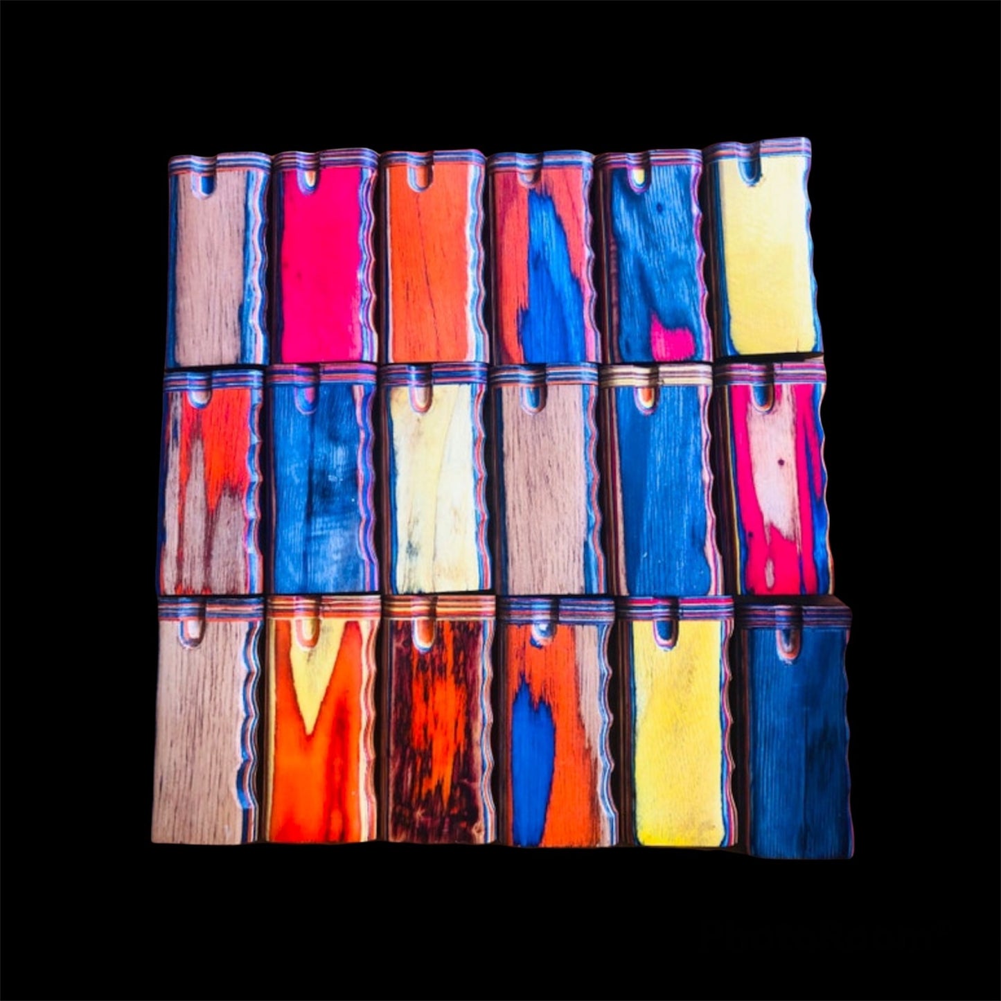 rainbow color wooden dugout