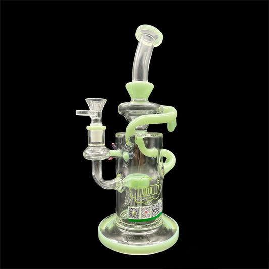 green Unique Recycler Glass Bong 12''