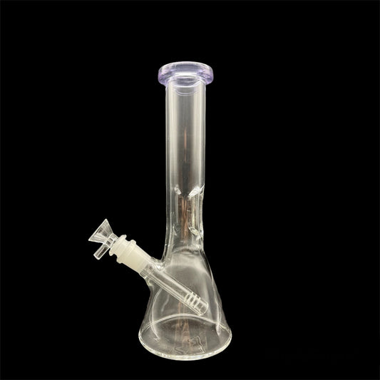 purple Beaker Glass Bong with Color Top 10''