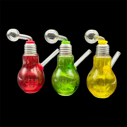 Colored Glass Light Bulb Oil Burner Water Pipe