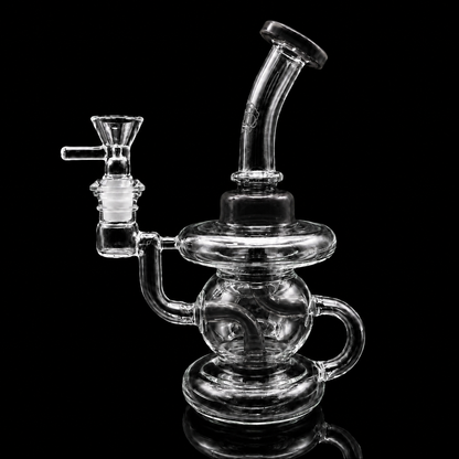 Luto 8” Recycler Dab Rig | Showerhead Perc Glass Water Pipe | 14mm Bowl