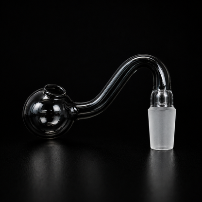 Glass smoking pipe on a black background