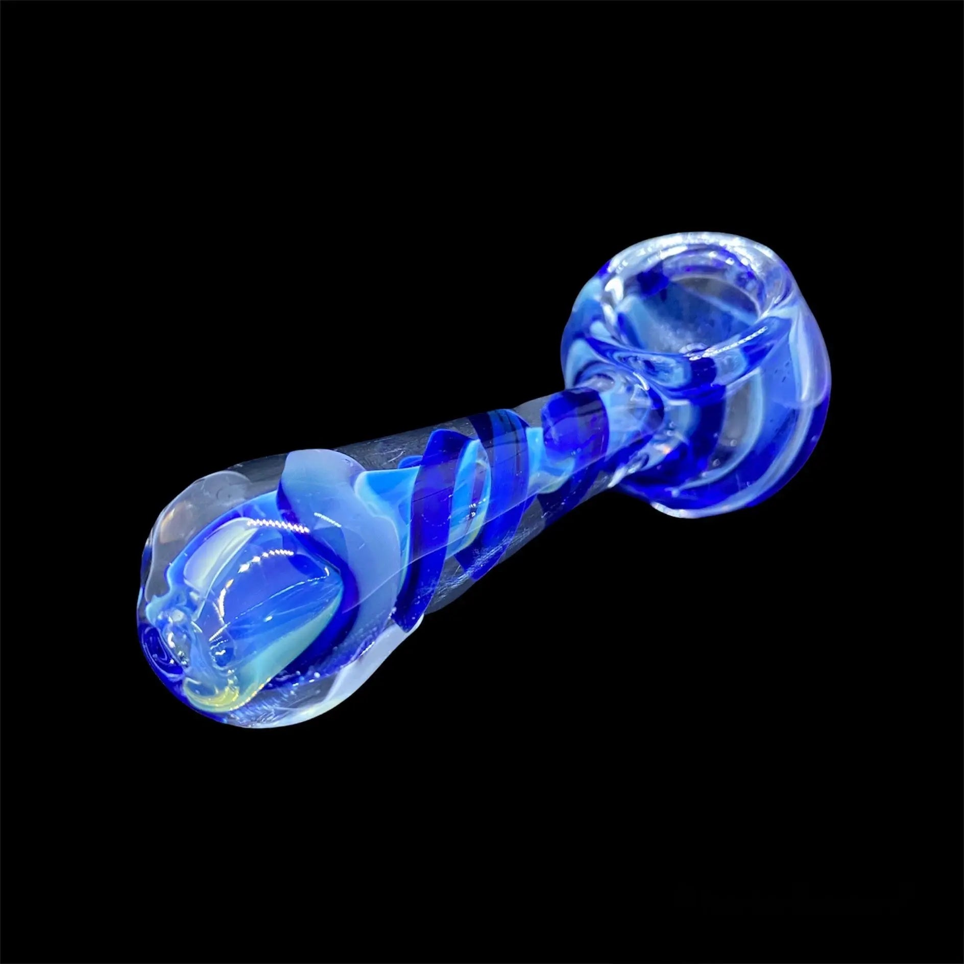 blue glass pipes