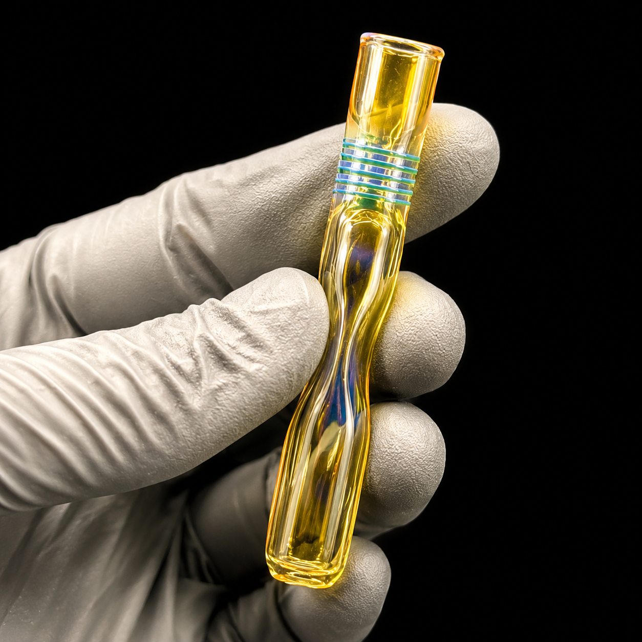 2 Pack Golden Fumed Glass One Hitter Pipes – Handcrafted 3.2” USA Made holding 