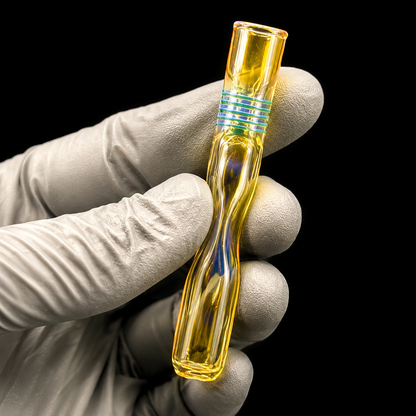 2 Pack Golden Fumed Glass One Hitter Pipes – Handcrafted 3.2” USA Made holding 
