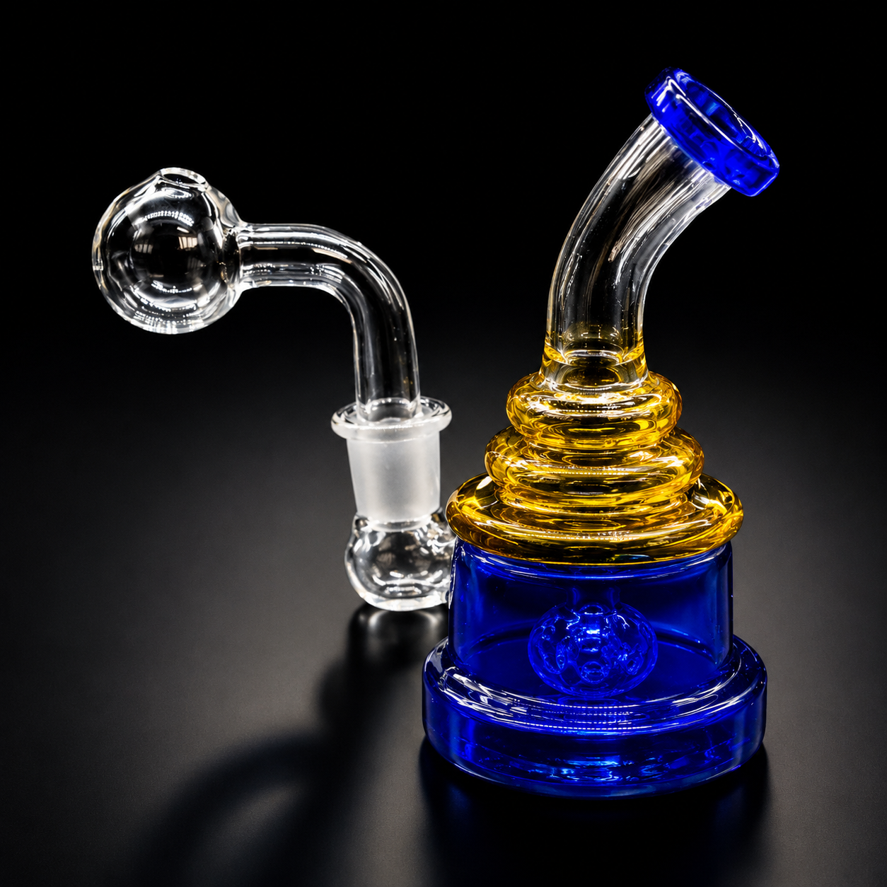 5.5” Hand-Blown Mini Oil Burner Water Pipe blue color 