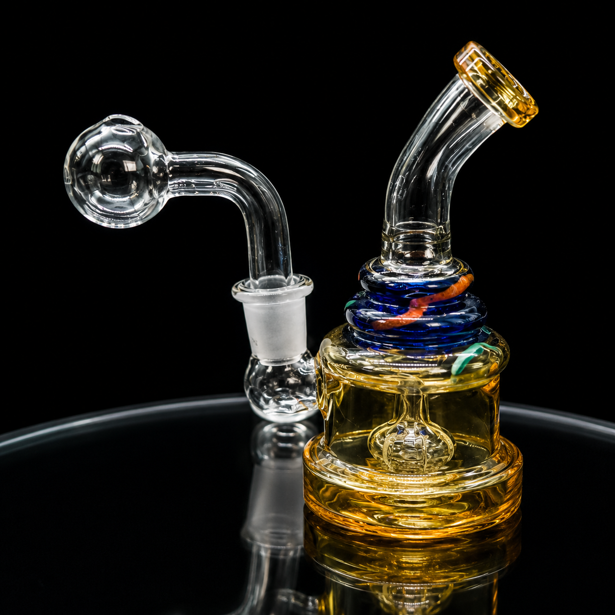 5.5” Hand-Blown Mini Oil Burner Water Pipe yellow color 