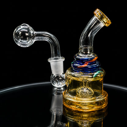 5.5” Hand-Blown Mini Oil Burner Water Pipe yellow color 