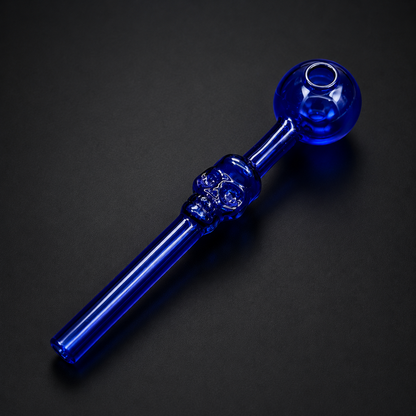 Blue glass pipe on a black background