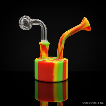 6 inch rasta silicone oil burner bubbler with 14mm glass slide Unique Smoke Shop