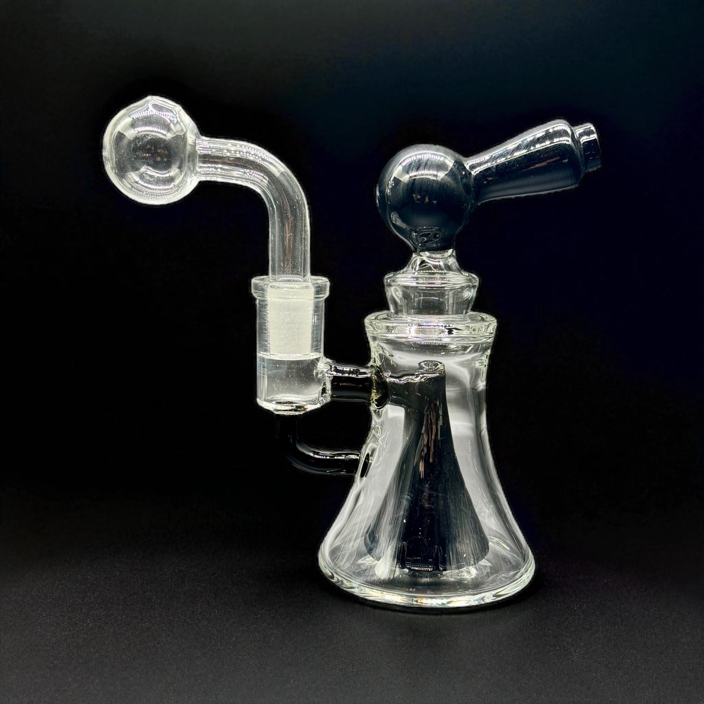 6-inch black borosilicate glass oil burner mini water pipe featuring 14mm slide joint.