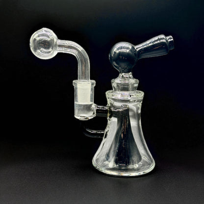 6-inch black borosilicate glass oil burner mini water pipe featuring 14mm slide joint.